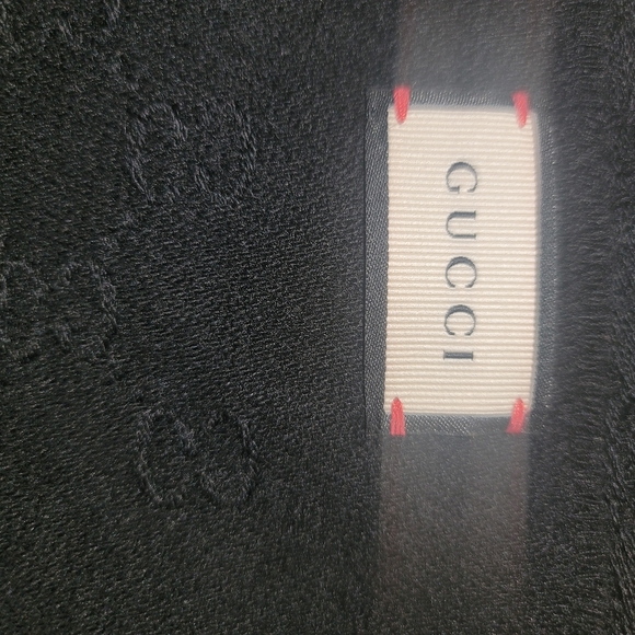 NWOT Gucci GG Print Logo Black 100% Wool Scarf - Picture 6 of 10